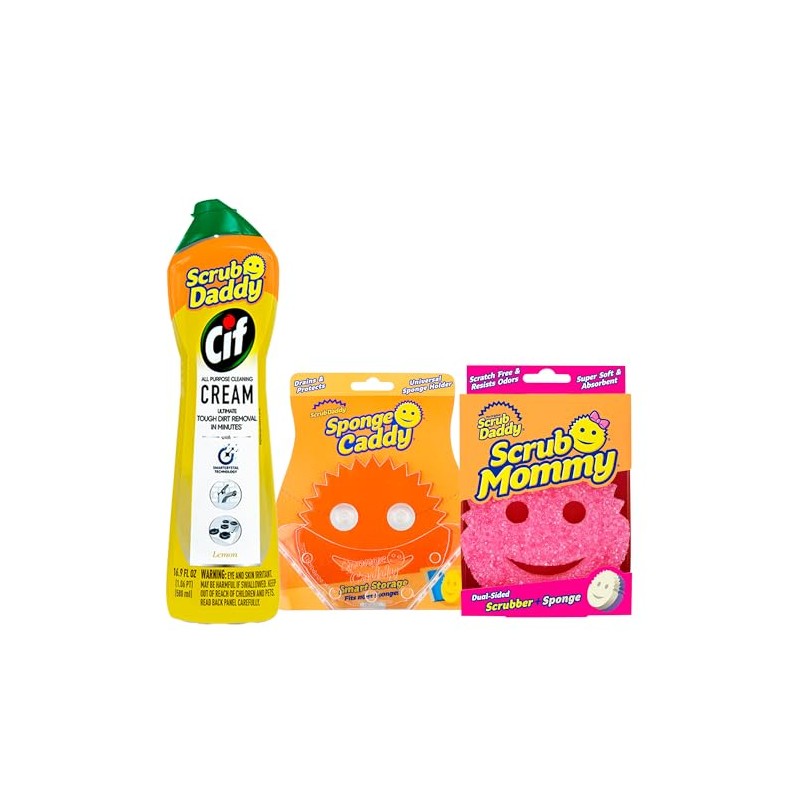 Scrub Daddy Bundle Mommy + Soporte + CIF Lemon