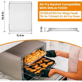 Roasting pan Air Fryer Oven Basket, Original Replacement Baking Trays for NINJA DT200 DT201 DT251 Foodi Digital Air Fryer Oven, Mesh Basket, Ideal Accessories for Air Frying and Dehydrating (DT200)