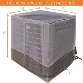 MODERN WAVE - Extra Thick Air Conditioner Cover for Outside Units - Durable Winter, Waterproof Full AC Cover (Oxford, 35"x35"x39")