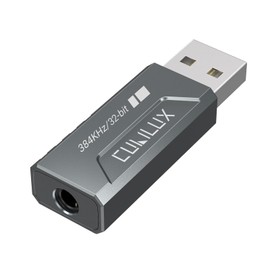 Cubilux USB to 3.5mm Audio Adapter, Hi-Res 384KHz/32-bit USB A DAC Dongle, UAC 2.0 External Sound Card for PC Laptop MacBook, Windows 11/10, macOS, Linux