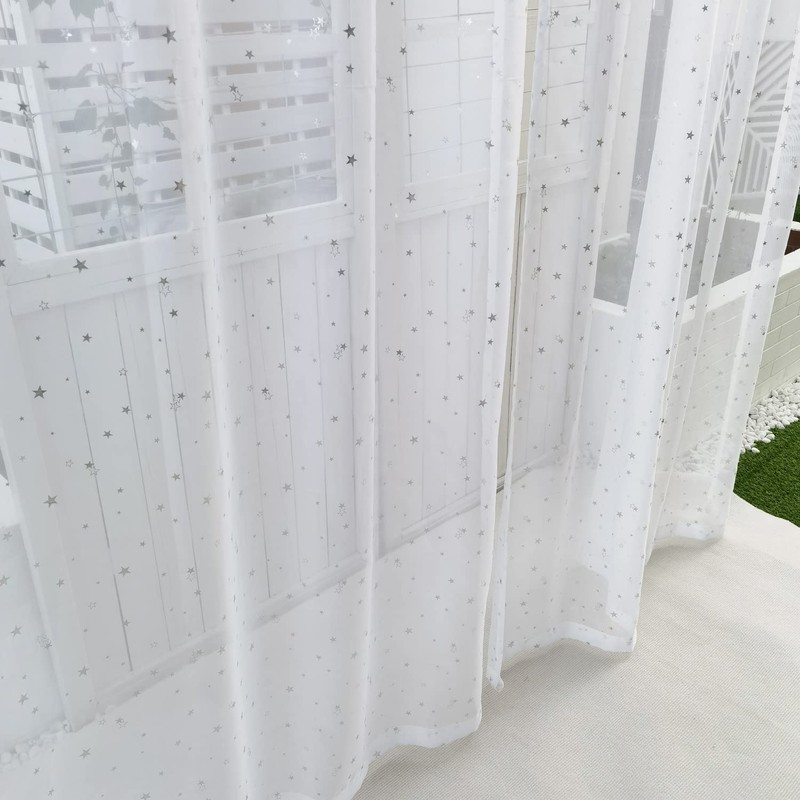 WPKIRA Lace Curtains, Non-See-through, UV Protection, Sheer Curtains, Stylish, Naturally,
