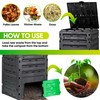 LEMY Garden Compost Bin, 120 Gallon Outdoor Composter Box for