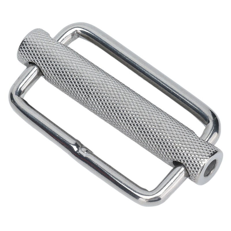 2Pcs Slide Buckle 316 Stainless Steel Rectangle Adjustable Knurled Roller