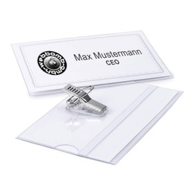 10 x Name Badges Professional Name Badge Holder Company ID Card Holder with Clip and Needle Pack of 10
