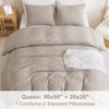 Litanika Queen Comforter Set Khaki, 3 Pieces Lightweight Seersucker Bedding