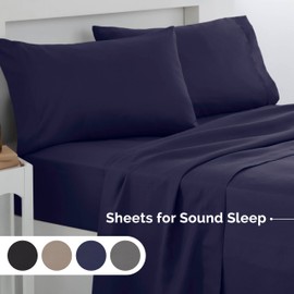 Martex Brushed Microfiber Pillowcase Set of 2 - Standard Pillow Cases - Wrinkle Resistant - Bed Pillow Cover - 20"x30" - Hotel Quality - Super Soft - Navy Pillowcase (Standard, Navy)