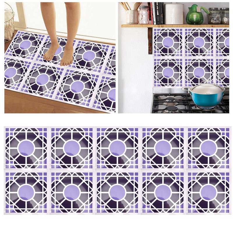 10Pcs set Imitation Ceramic Tile Wall Sticker Waterproof SelfAdhesive Wallpaper