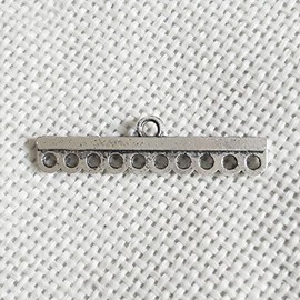 20pcs Collar Conector Joyería Accesorios Cuerda Pulsera de Cadena Hebilla Colgante Bails Borla Lámpara de araña arete Cadenas Etiquetas Colgantes (15 mm 3 agujero oro), Gris (Antique Silver), 30 mm 10 hole, 1