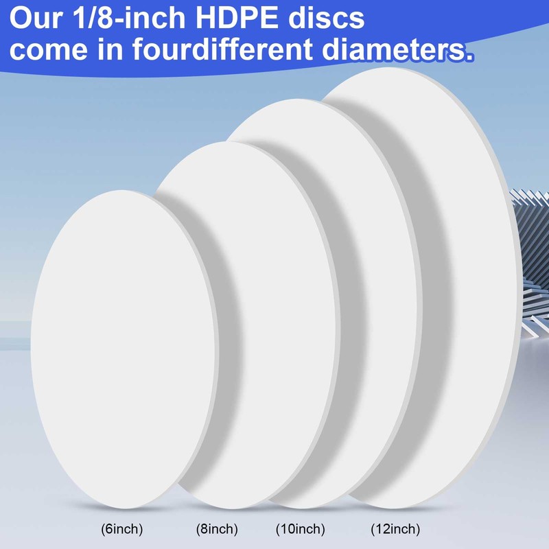 Sasylvia 4 Pcs White Round Hdpe Disc Sheet 6" Diameter
