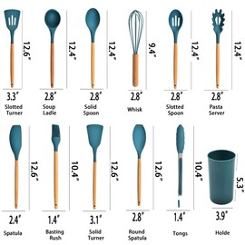 Keidason Kitchen Cooking Utensils Set, 12-piece Kitchen Cookware Non-stick Cookware Is Heat-resistant, BPA-free, Cooking Tools, Stirring Kitchen Tool Set (Blue)