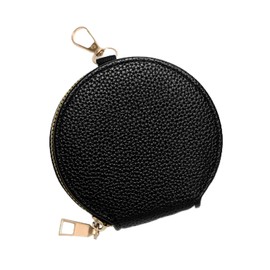 Women’s Small Coin Purse, Vintage PU Leather Change Purse, Coin Bag with Keychain, Mini Coin Purse for Women - Black