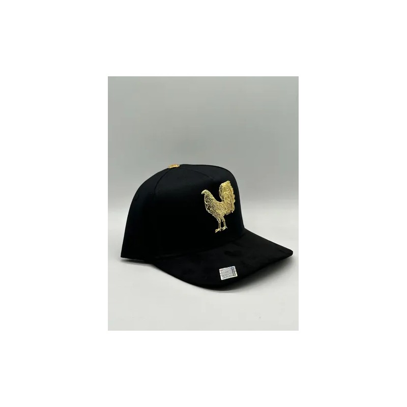 Gorra Big Boss Gallo Negro/dorado Gamuza 100% Original