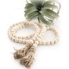 58inch Wood Beads Garland Farmhouse Beads - Natural Prayer Wood