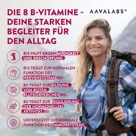 Vitamin B complex high dosage – 6 months supply (180 capsules) – contains 8 essential B vitamins incl. B12 B1 B6 B7 with Biotin and Folic Acid - 100% Vegan - Tested by independent third laboratories