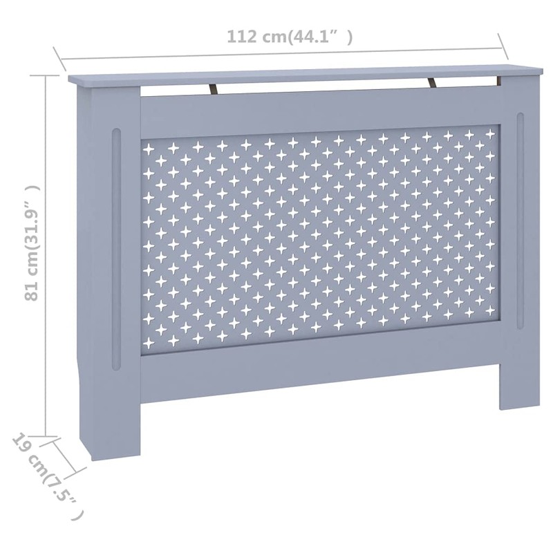 vidaXL Radiator Cover Anthracite 44.1"x17.5"x31.9" MDF