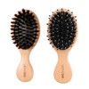 2Pcs Mini Boar Bristle Hair brush and Small Hairbrush for