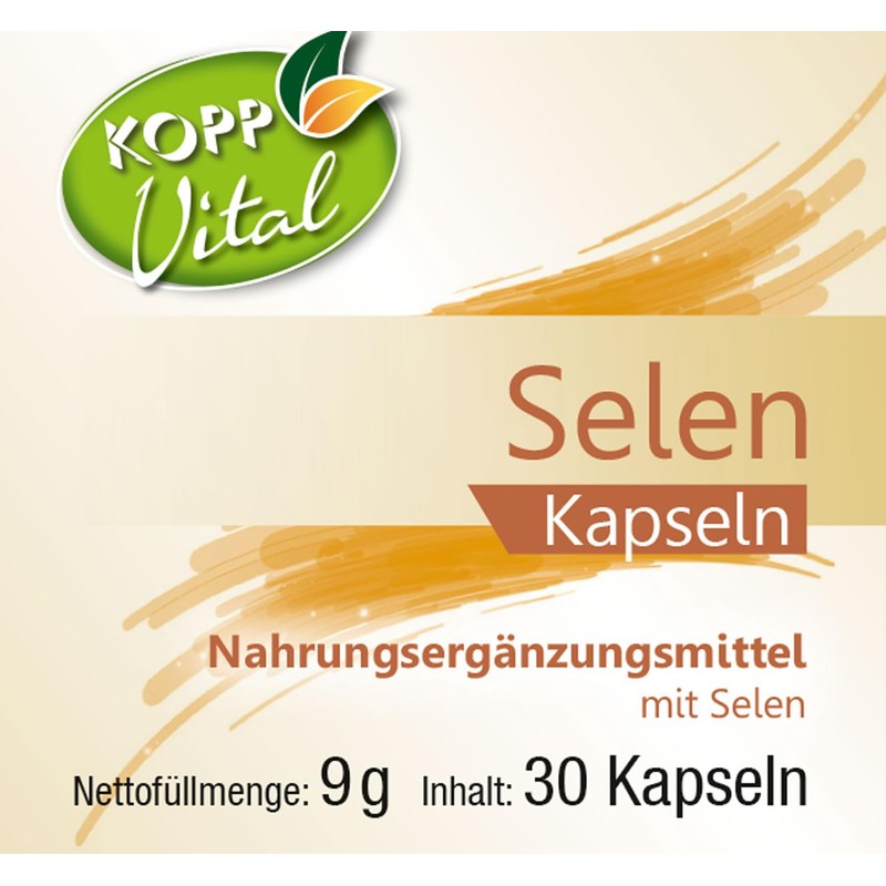 KOPP Vital® Selenium, 30 capsules, 9 g, dietary supplement, selenium,