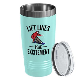 Snowboarding Teal Edition Viking Tumbler 20oz - Lift lines - Ski Snowboard Goggles Snowboarder Skiing Snowboarding Gift Skiers Hiking Mountain
