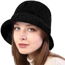 Women's Bucket Hat Teddy Fishing Hats Winter Hat Fluffy Bucket Hat Outdoor Winter Hat Lambs Leisure Hat Fluffy Bucket Hat Warm Fishing Hat Winter Fishing Hat Faux Fur Bucket Cap, multicoloured