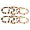 6pcs Beaded Bracelet Shiny Crystal Simple Style Women Girl Jewelry