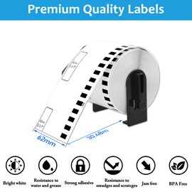 NineLeaf [10Rolls/Case + 10 Cartridge Frame] Label Continuous Paper Roll Replacement Compatible for Brother DK-2205 2.4 (2-3/7) Inches X 100 Feet for Brother P-Touch Q Touch Series Printers QL-500
