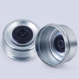 XiKe - Juego de 2 tapas de polvo y grasa de 6,8 cm OD con tapones de goma, se adapta a ejes de rueda de remolque de 7,000 a 3,6 kg.