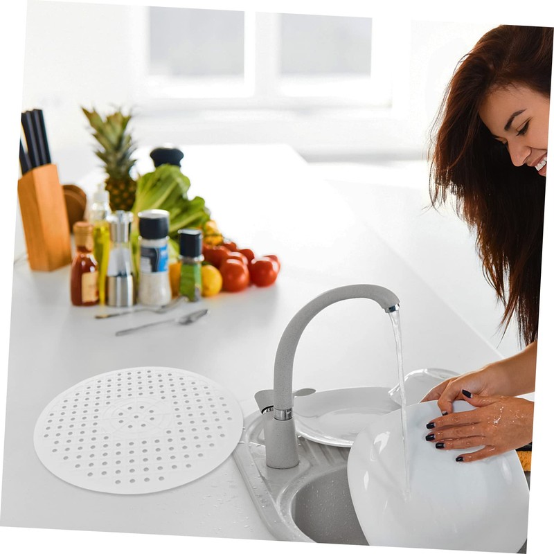 Alipis Sink Protector Mat: 2PCS Soft Rubber Round Sink Drain