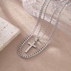 JIKASI Layered Cross Necklace for Men Gold/Silver Stainless Steel Cross