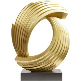Estatua de Resina Dorada Abstracta y Moderna, Decoración del Hogar