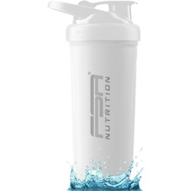 FSA Nutrition Edelstahl Protein Shaker - Fassungsvermögen 900 ml - Skaliert bis 700 ml - auslaufsicher - BPA frei - mit Sieb für cremige, klumpenfreie Shakes - Shaker Proteinshake - Weiß