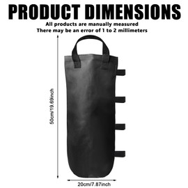 Pack of 6 Weights for Gazebo, Sandbag Weighted Outdoor, 800D Oxford Fabric Tent Sandbag with Long Belt, Waterproof, Gazebo Sandbags for Garden, Gazebo, Beach Tent (Black)