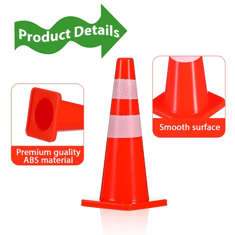 Nogeqi 10PCS Mini Traffic Cones, 1.77 in Roadblock Plastic Cones