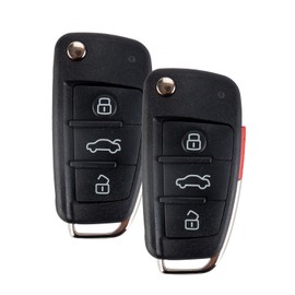 USAKeys Car Key Replacement for AUD- A1 TT R8 Q3 2009-2014 - 8X0 837 220 D 433MHz with FCC: 8X0837220D or 8X0837220 Uncut Blade HU66 Included ID48 Chip (Pair)