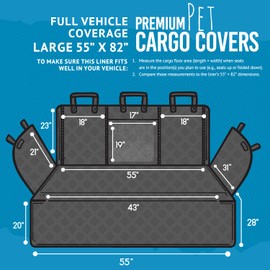 Bulldogology Cargo Liner for SUV - Heavy Duty Pet Trunk Liner Cargo Cover - Waterproof Cargo Cover for Dogs Hair, Muddy Paws - Protector Cargo Mats for Back of SUV (Large, Black)