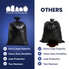 Plasticplace 64-65 Gallon Black Trash Bags, Heavy Duty Toter Can