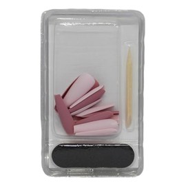 CALA - "Lavish Touch" uñas postizas largas (24 uñas en 12 tamaños, color rosa y con estampado de animal)