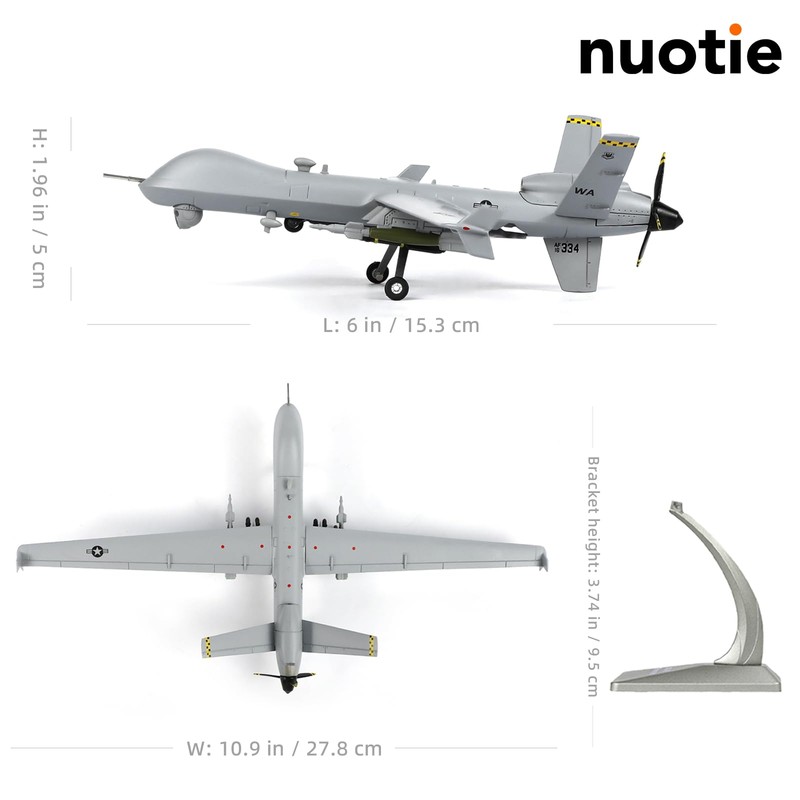 NUOTIE MQ-9 Reaper Drone 1/72 Metal DieCast Alloy Airplane Model