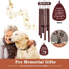 VENBEEL Dog Memorial Gifts for Loss of Dog, 28" Bronze Pet Memorial Gifts for Dogs, Drop Pendant Pet Memorial Wind Chime, Pet Sympathy Bereavement Gifts Dog Loss Gifts…