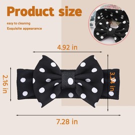 Polka Dot Bow Headband for Baby Toddler Girl Bows Head Band Stretchy Elastic Hair Band for Newborn Baby Girl Turban Headband with Bowknot Hairband Headwrap for Infant Toddler Polka Dot Hair Band Black