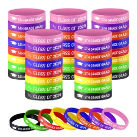 5th Grade Graduation Wristbands, 5th Grade Graduation Decorations 2024, Boy Girl Kids 5th Grade Graduation Gifts for Students, Graduation Silicone Wristbands for 5th Grade Graduation- 40Pcs