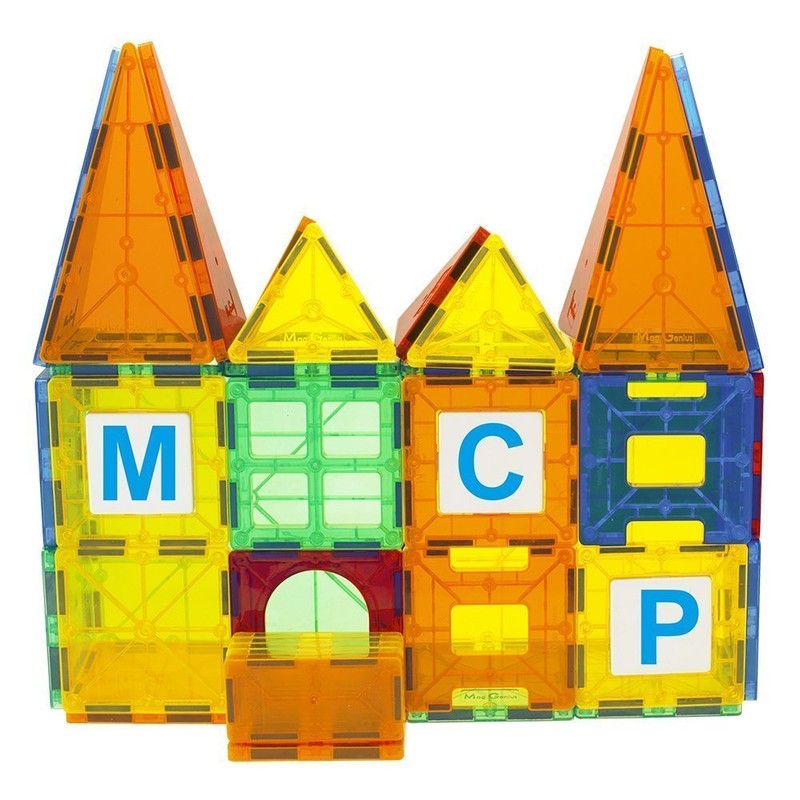 Mag Genius Magnet Tiles - Clear Magnetic 3D Building Blocks