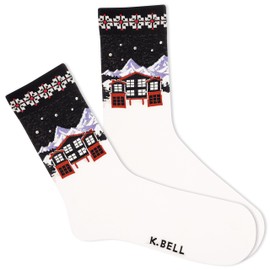 K. Bell Socks Women's Crew, Winter Dream (Oatmeal Heather), 4-10