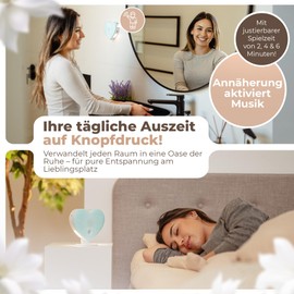 VELANI Soundbox, Bird Chirping Sound Box, Original Bird Chirping with Motion Sensor for Toilet, Nature Sounds, Sea Noise, Sauna Music (Pastel Green, Heart)