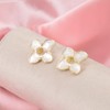 Boho Flower Stud Earrings for Women White/Pink Daisy Earrings Gold