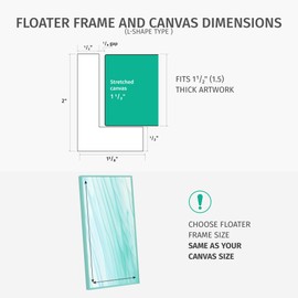 Pixy Canvas Floater Frame 12x16 for 1-1/2 (1.5) inch Deep Canvas Paintings/Canvas Prints/Wood Canvas Panels/Wall Art/Wall Decor/Home Decor/Artwork (Rustic Gray, 12 x 16 inch, Landscape)