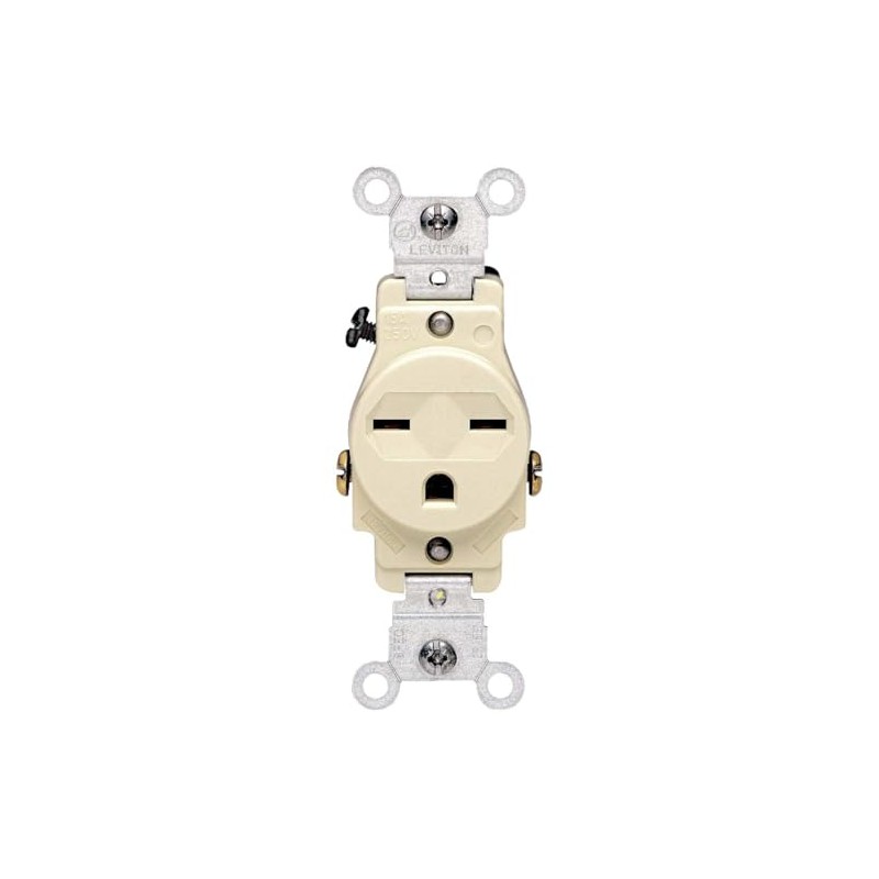 Leviton 15-Amp, 250-Volt, Narrow Body Single Receptacle, Straight Blade, Commercial