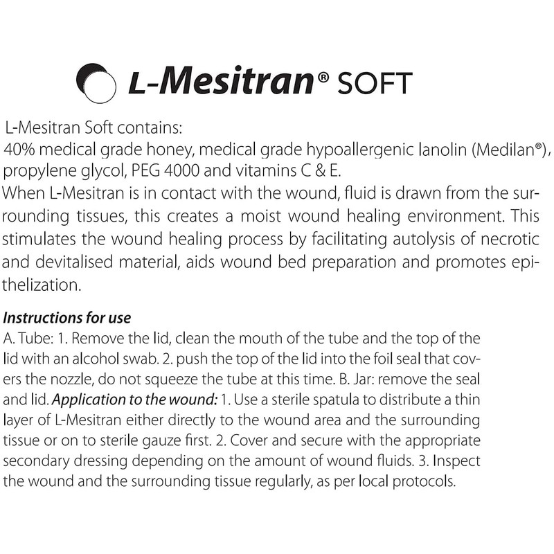 Soft Honey Wound Gel by L-Mesitran Hypoallergenic Medical Grade Ointment