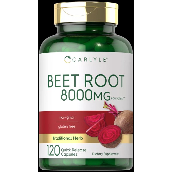 Beet Root Capsules | 8000mg | 120 Count | Non-GMO,