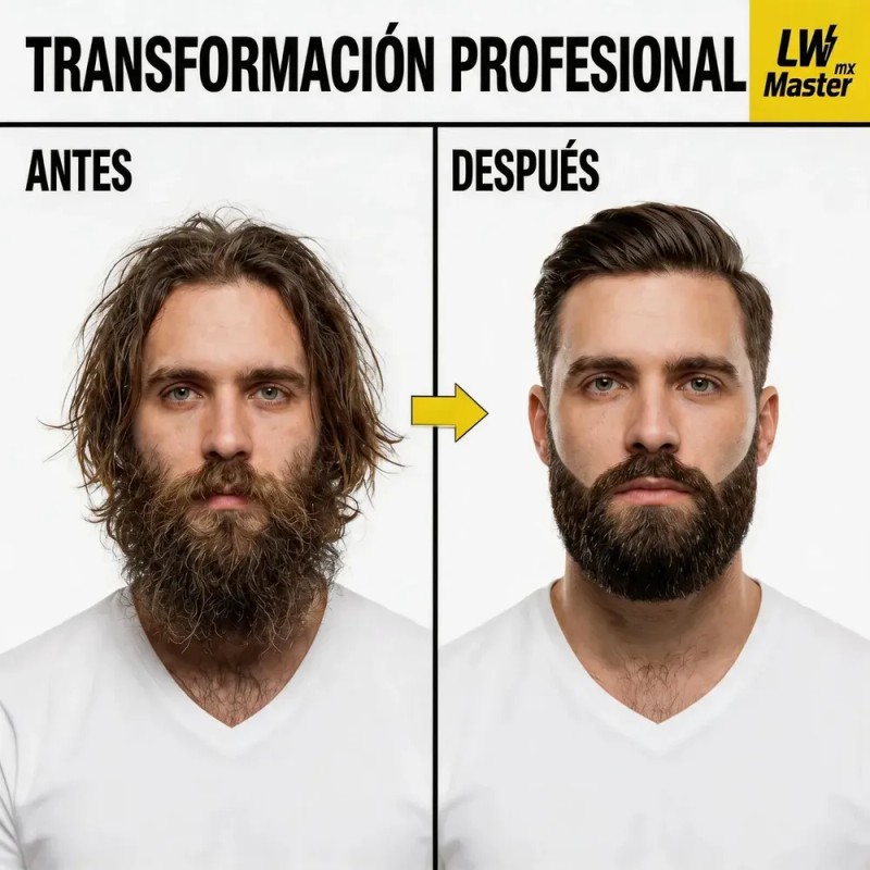 Kit para Barba LWMaster Profesional de 18 Piezas con Recortadora,