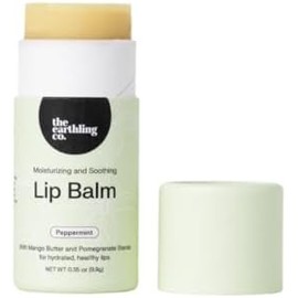The Earthling Co.- Bálsamo labial - Natural, orgánico, cuidado de labios con menta - Sin color, sin abejas, tratamiento hidratante en barra con